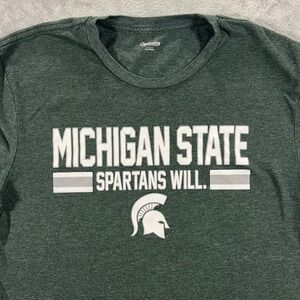 MICHIGAN STATE CAPTIVATING Apparel T-Shirt‎ Mens L Green Spartans Will NCAA